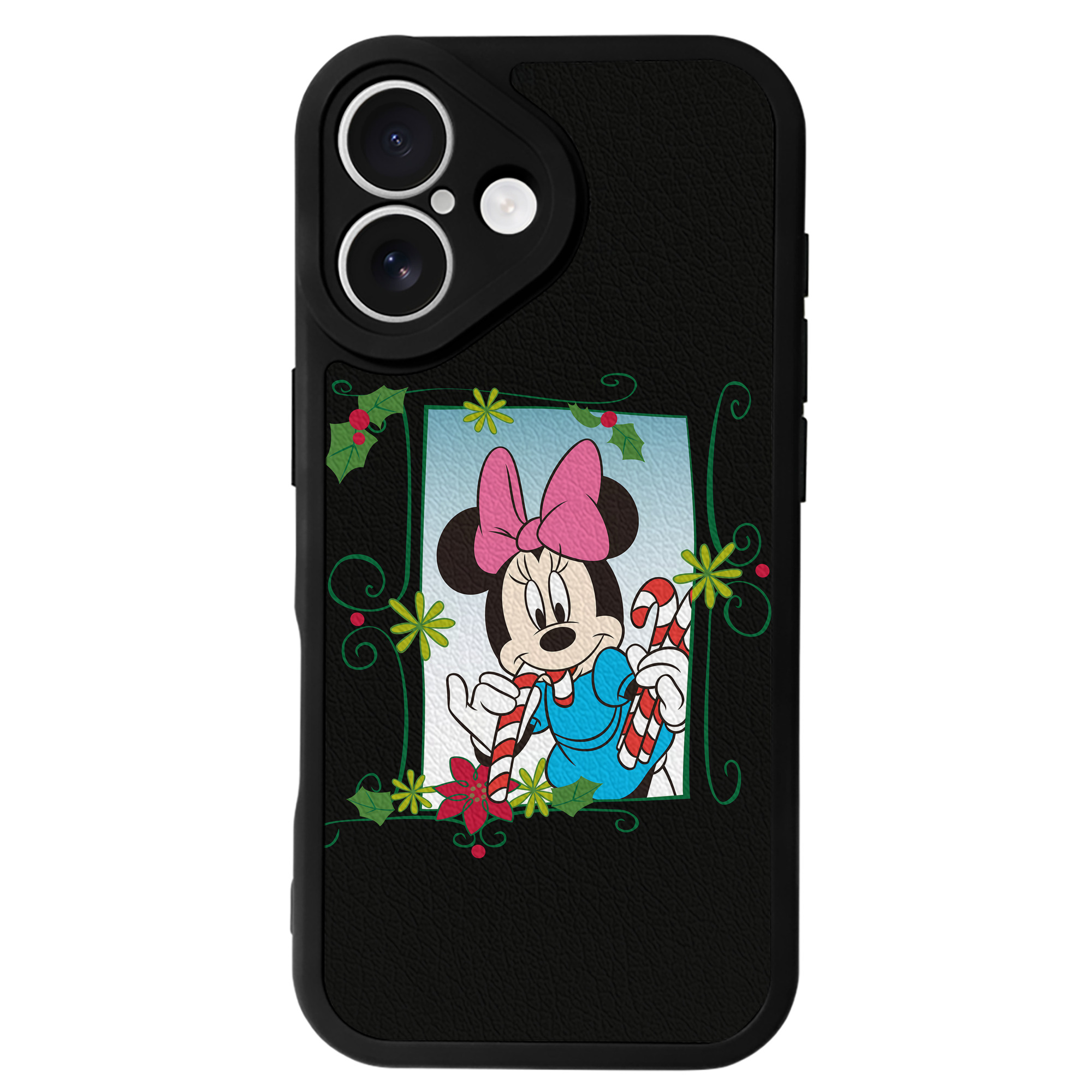 （画像用） ミッキーマウス Mickey Mouse 【iPhone 16シリーズ対応】シリコンスマホケース（レザー調） 材質：シリコン